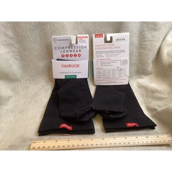 VIM & VIGR L/XL Compression Legwear 20-30mmHg Knee-High Socks For Women & Men - Picture 1 of 3
